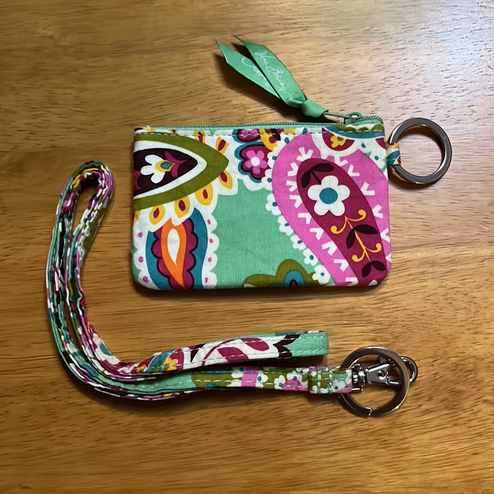 Vera Bradley Zip ID Case Wallet Lanyard Set Tutti Frutti
